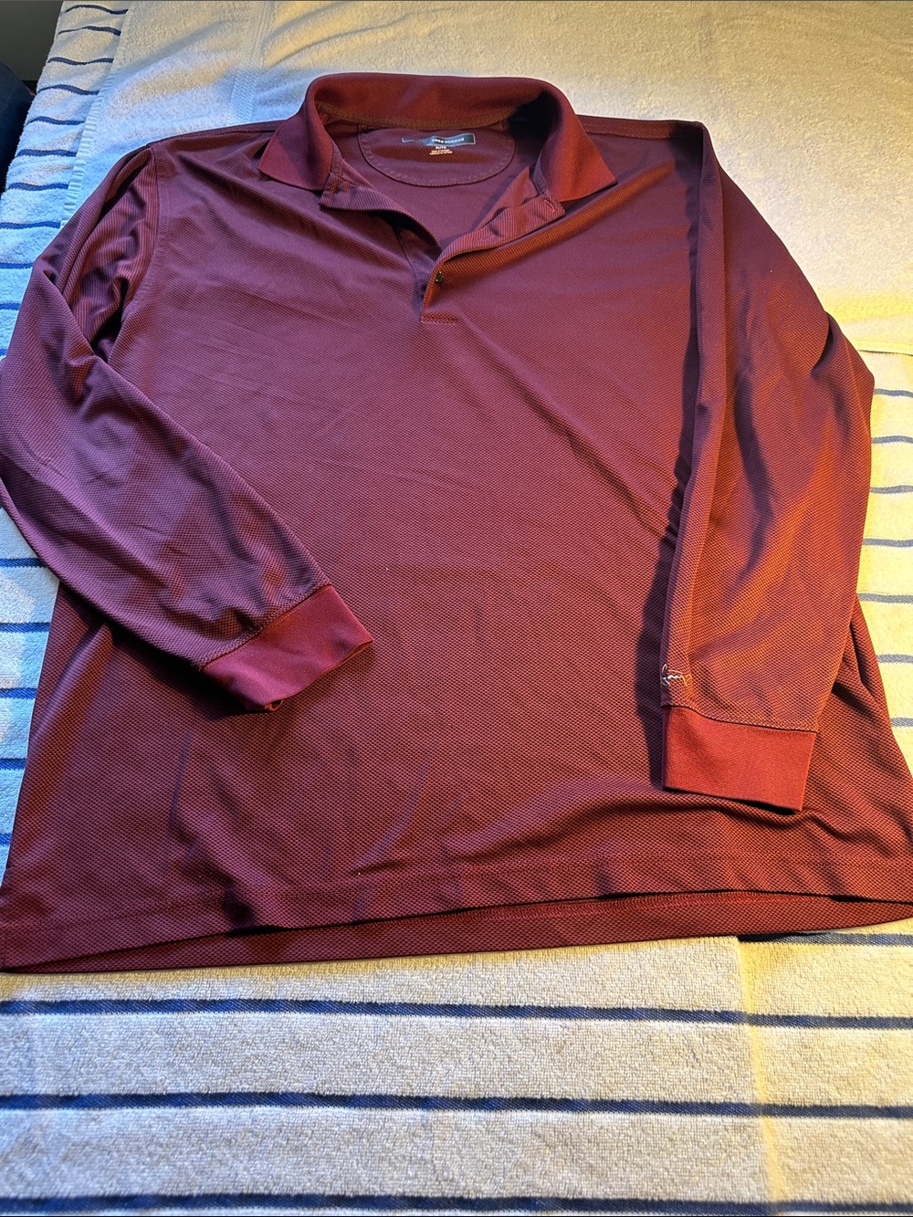 Greg Norman Collection Long-Sleeve Polo Shirt - Burgundy
